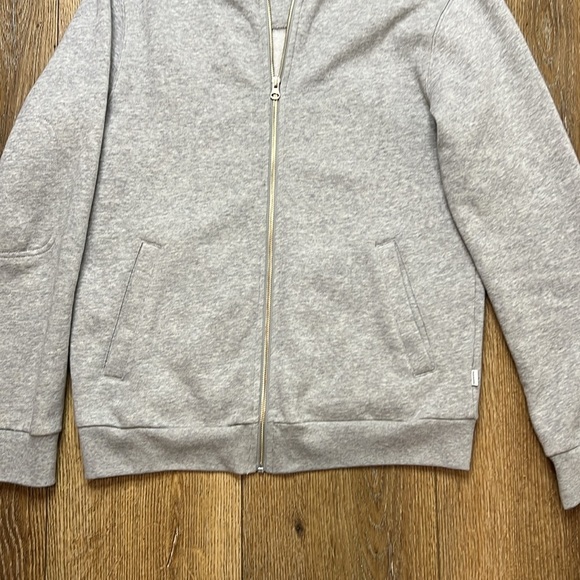 Frank & Oak Fleece Bomber Jacket in Vintage Gray Size M - Picture 4 of 9